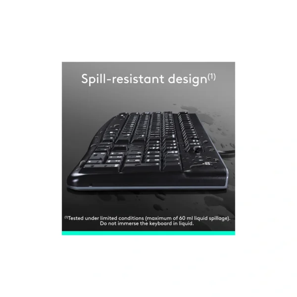Logitech K120 Ergonomic Desktop Wired Keyboard USB Black-Brand New - Image 3
